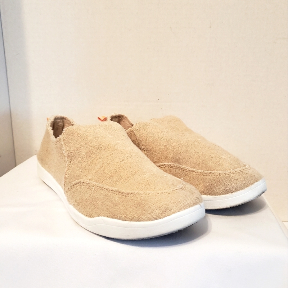 Vionic Beach Malibu Tan Terry Cloth Slip-on Beach Shoes Size: 8.5 - Picture 5 of 12